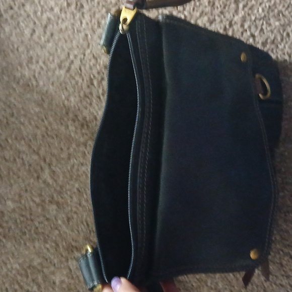 Fossil black leather messager bag - Picture 6 of 16